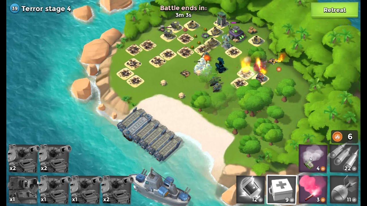 海島奇兵 Boom Beach Level 45 (39) Terror Stage 4/7 Scorcher & Tanks