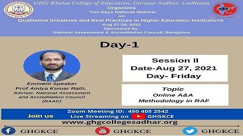Day 1 || Session 2 || Prof Amiya Kumar Rath, Adviser, NAAC