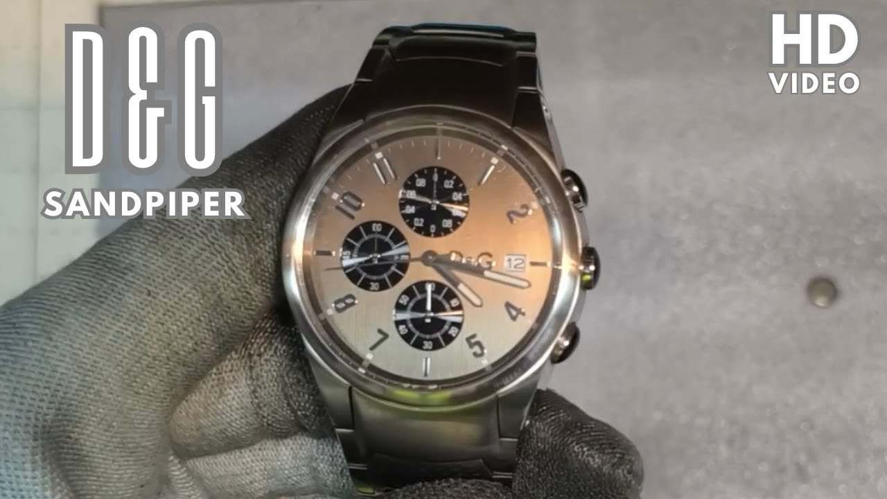 D&G Sandpiper Chronograph Watch.. working condition D&G DW3719770097 Unisex Sandpiper Chronograph Black Leather  main image 2