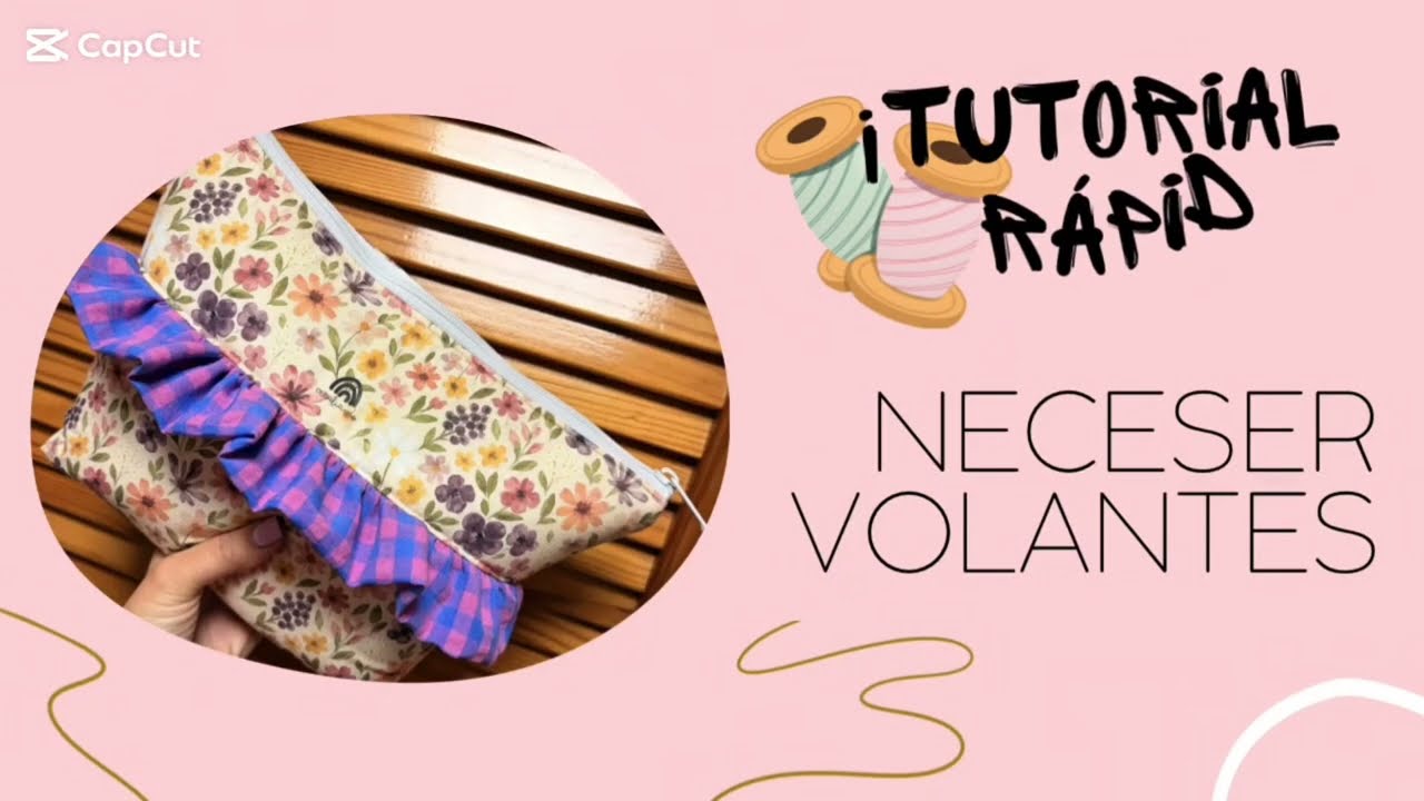 Cómo hacer un neceser de tela con cremallera - tutorial fácil con Vichy y flores