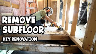 Tearing out the Floor & Ceiling - Mobile Office Trailer