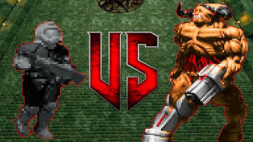 Player X  vs Cyberdemon - Colorful Hell MOD: Monster Infighting - DOOM: RETRO ARENA