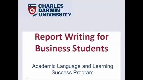 Report writing for business students