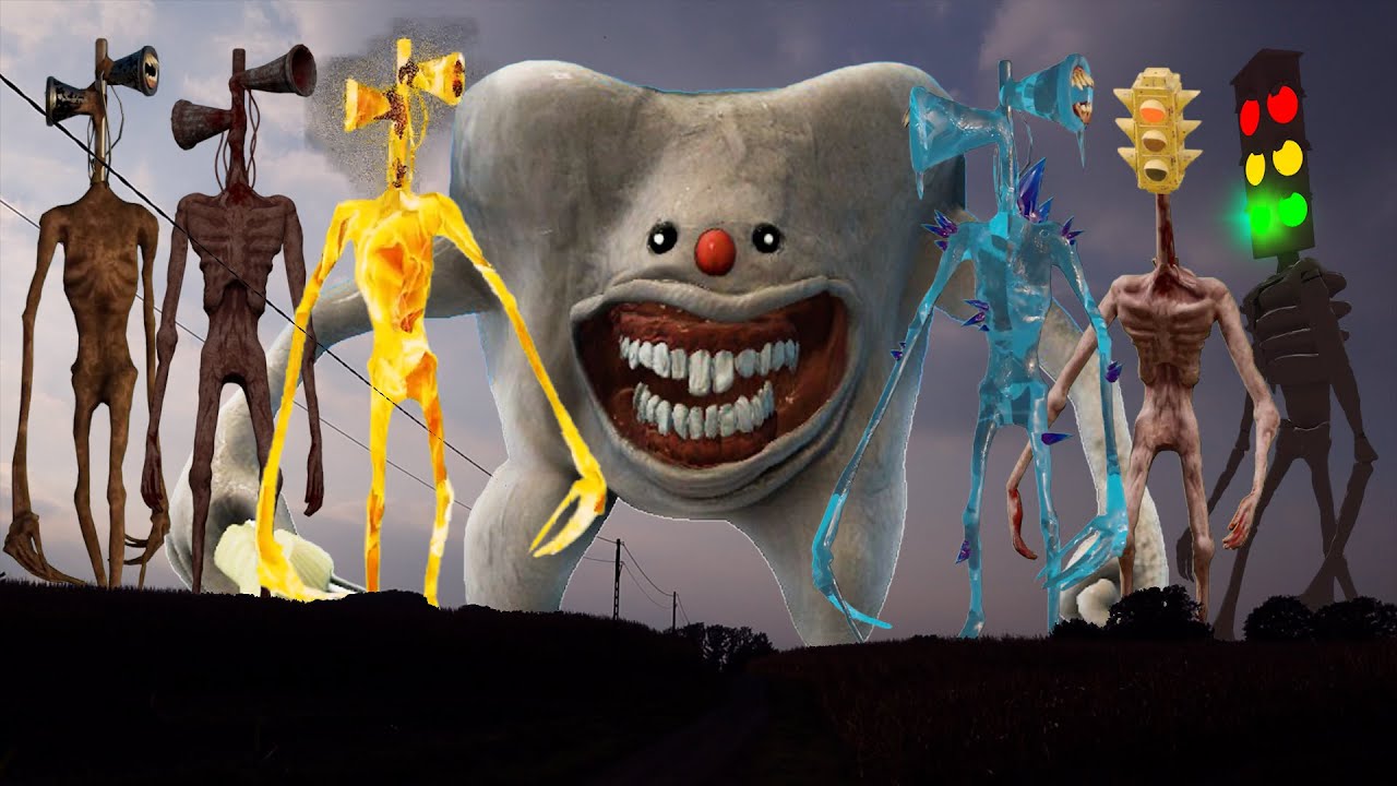 TEAM Siren Head VS ICE Siren Head VS Walking Tooth VS FIRE Siren Head ...
