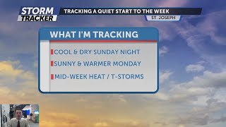 Tracking a mild and sunny start to the work week