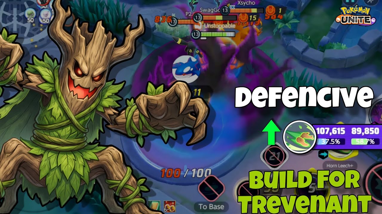 Must Trying This Trio 😎 With Best Defencive Build For Trevenant 🥶 | Pokémon Unite