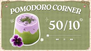 3-HOUR STUDY WITH ME ☕️ Ube Matcha Creamy | 50/10 pomodoro | Lofi music for productivity