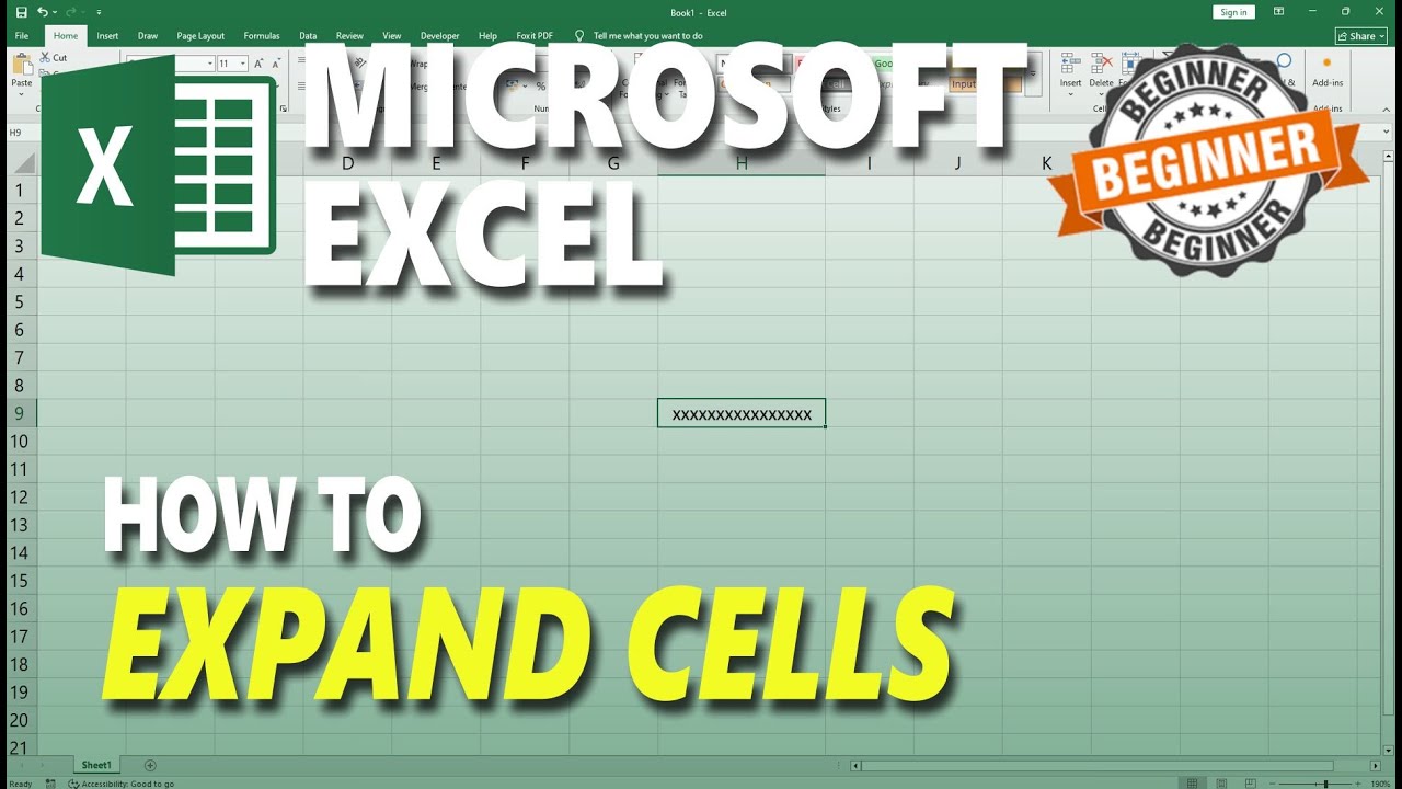 Microsoft Excel How To Expand Cells - YouTube