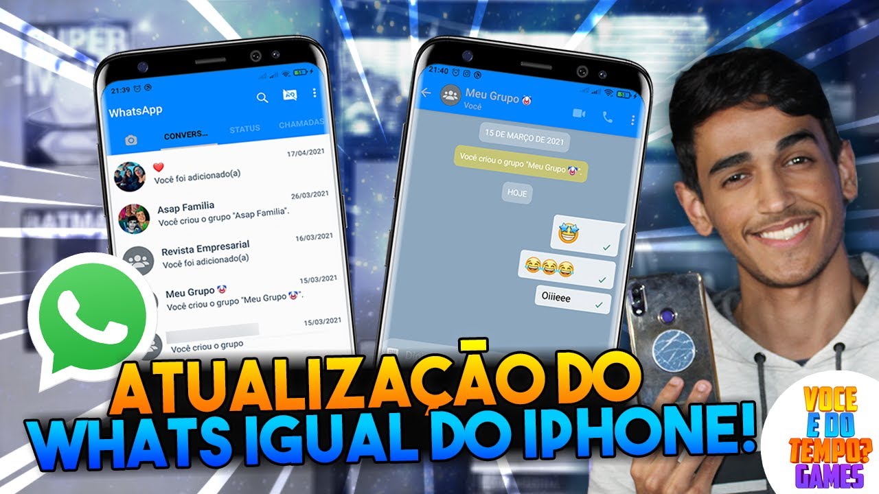 WhatsApp GB com Tema Branco Igual do iPhone - Atualizado 2021 - YouTube