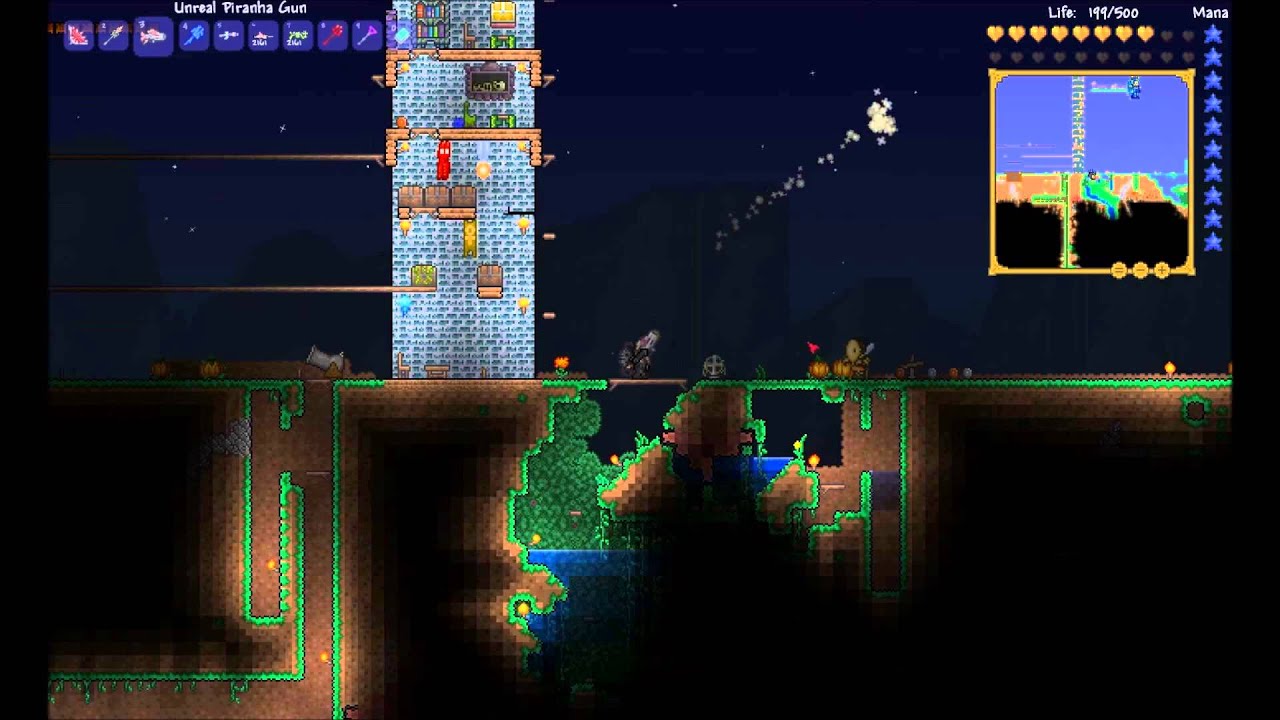 Terraria Master Ninja Gear + Piranha Gun vs The Twins YouTube