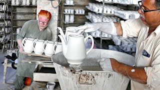 Ceramic Pottery Slip Casting Process | Glazed Ceramics Teapot Making Factory