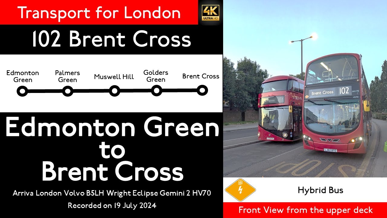 【London Bus View 2024】102 Edmonton Green to Brent Cross/Night Ride