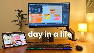 Full Day in a Life of a Graphic Designer   First Person View  Working from Home