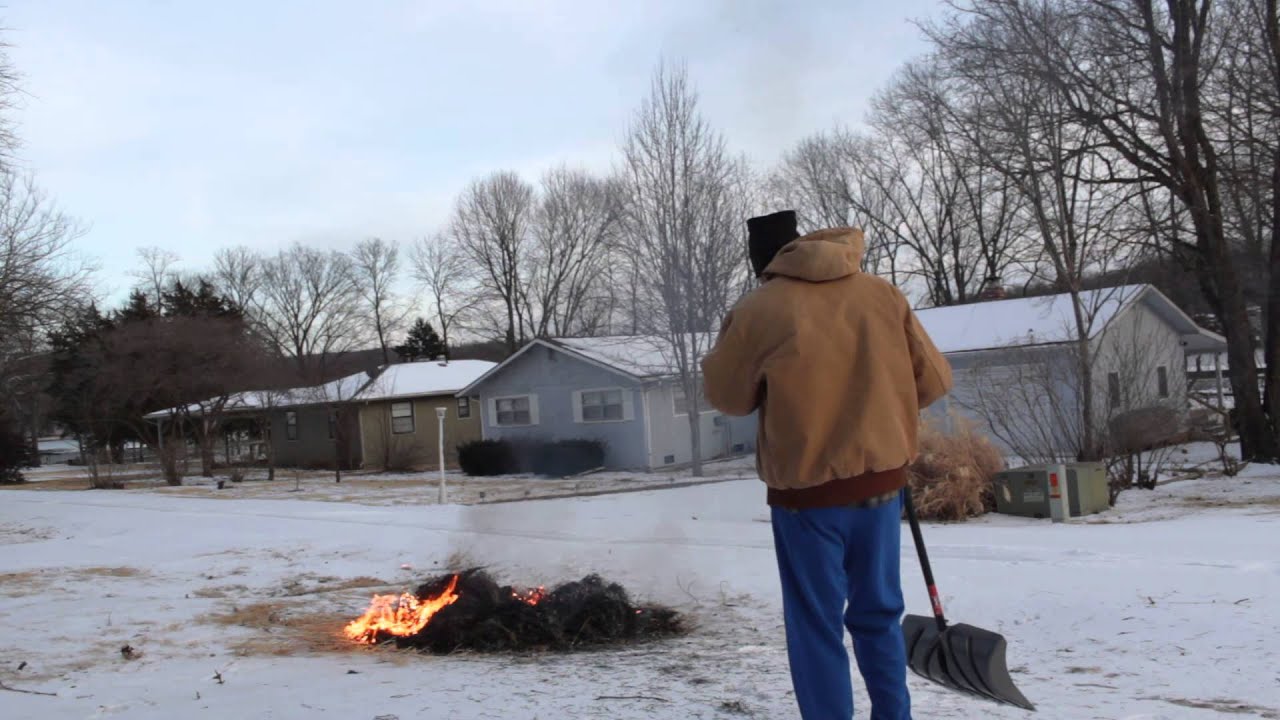 Guy Burns Down Grass in his Yard YouTube