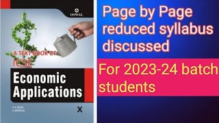 Reduced syllabus of Economic Application, for 2023-24 batch students, icse class 10th