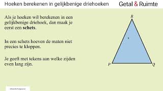 Hoeken berekenen in gelijkbenige driehoeken (1 VMBO-TH)