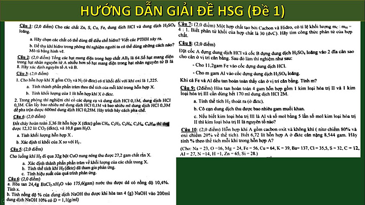 Bài tập bồi dưỡng học sinh giỏi hóa 9 năm 2024