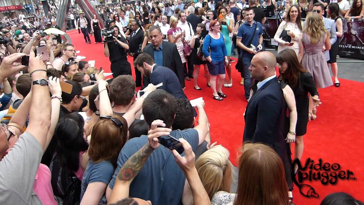 Famke Janssen and Hugh Jackman at UK Premiere of The Wolverine at Leicester Square