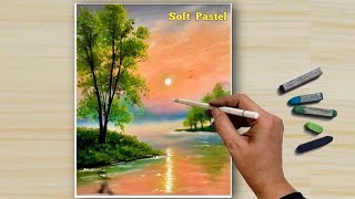 Easy Tricks To Draw BEAUTIFUL LANDSCAPE With Soft Pastel  screenshot 1