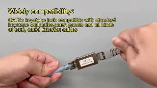 PUXIN RJ45 Cat5e Cat6 Cat6A STP FTP Female Jack Inline Coupler Keystone Jack