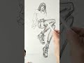 Girl anime with pencil drawing