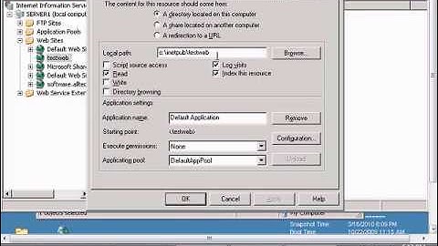 Change home directory for a website in Windows IIS