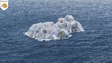 Spaceship rising out of Ocean - version 2 | Flip Fluids | Ocean Modifier || Blender Animation