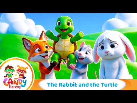 Candy Heroes - The Rabbit and the Turtle | Aesop's Fable Song for Kids - Slow & Steady Wins!