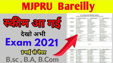 MJPRU Exam Scheme 2021, MJPRU, BSc, B.A, B.com, MJPRU स्कीम 2021, Paper hacker
