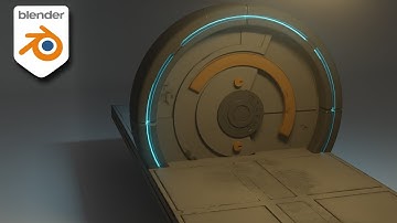 Creating an Animate Scifi Door in Blender Timelapse