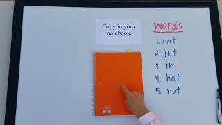 ESL-English - Note taking practice, follow directions, copy, 5 easy words
