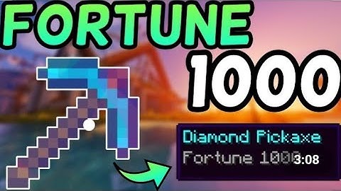How to get a fortune 1000 pickaxe in minecraft (1.16)