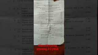 JNTUK B.Tech 2-2 Manufacturing Process (Mp) mechanical 2026