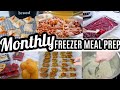 EASY MONTHLY FREEZER MEAL PREP | LARGE FAMILY MEALS | All Day Cook With Me | Meal Plan