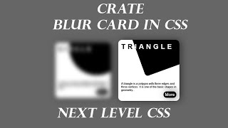 Crate Blur Effect Card in CSS And Improve Your CSS Next Level