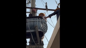 Changing a Transformer with a Chain Pulley – Step-by-Step Guide!#elecricity #copper #machine