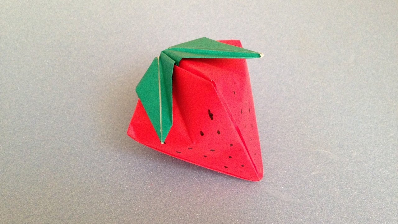 折り紙origami イチゴ 立体 簡単な折り方 Youtube