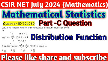 L-01 Statistics | CSIR NET July 2024 Mathematical Science
