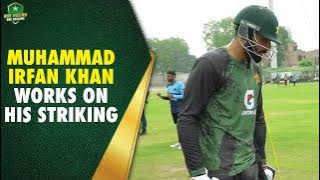 Pakistan Batter Muhammad Irfan Khan works on his striking in the NCA Skills Development Camp | MA2A