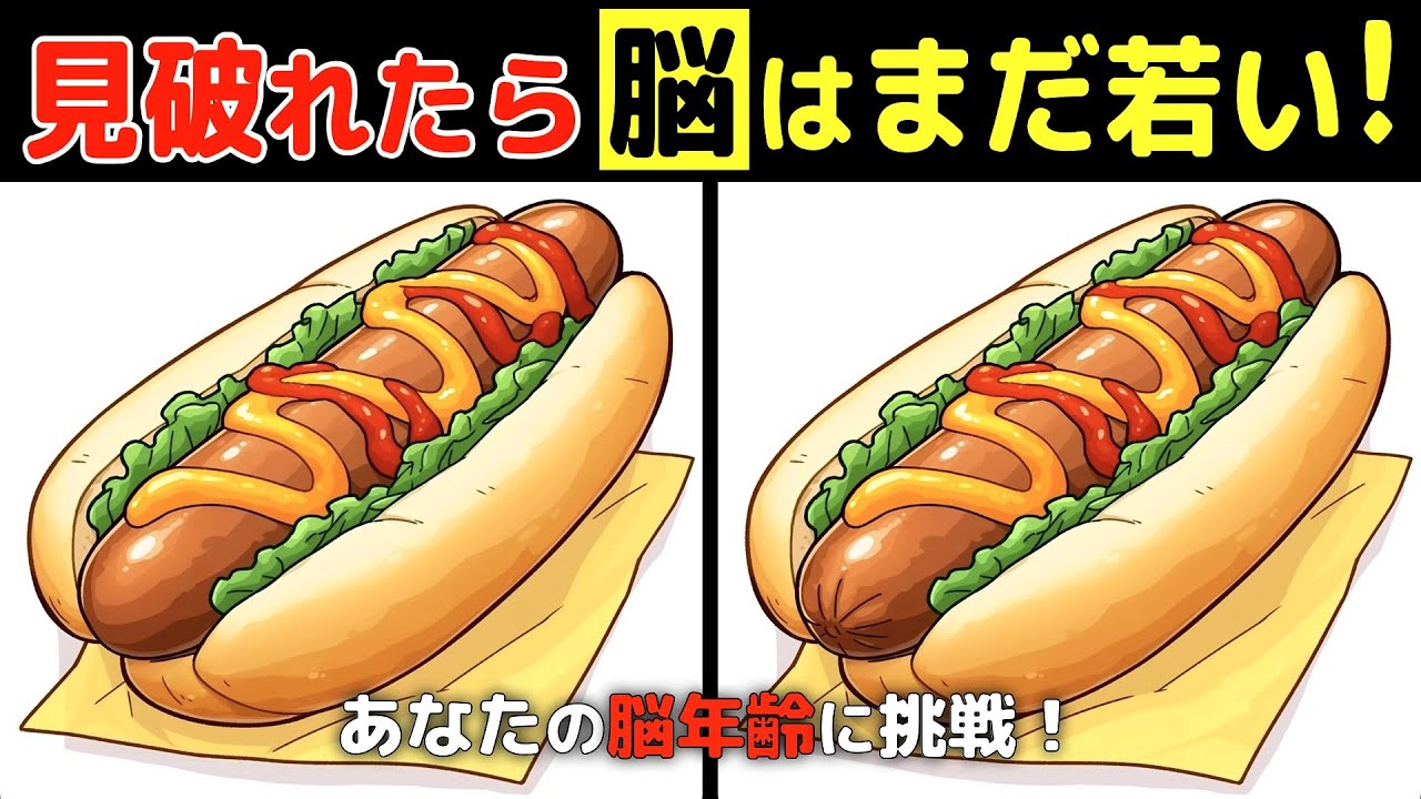 おとなの脳トレ❗️シニア向け間違い探しクイズ【認知症予防 / 脳年齢 / 頭の体操 / 老化防止 / 認知機能 / 脳活 / 記憶力 / 無料 / 60代 / 70代 / 80代】