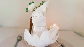 Easter Napkin folding in the Glass