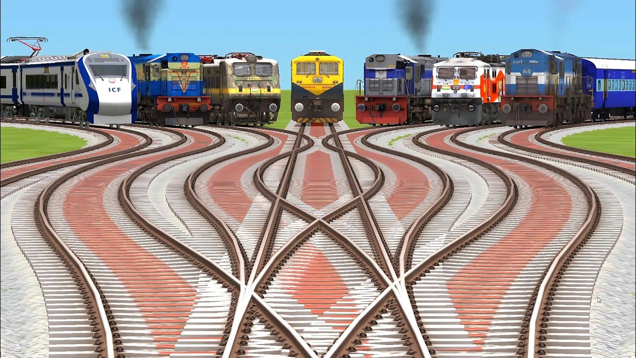 (Vii) Trains Hight Speed Crossing| BUMPY RAILROAD VIDEOS| relrod tracks ...