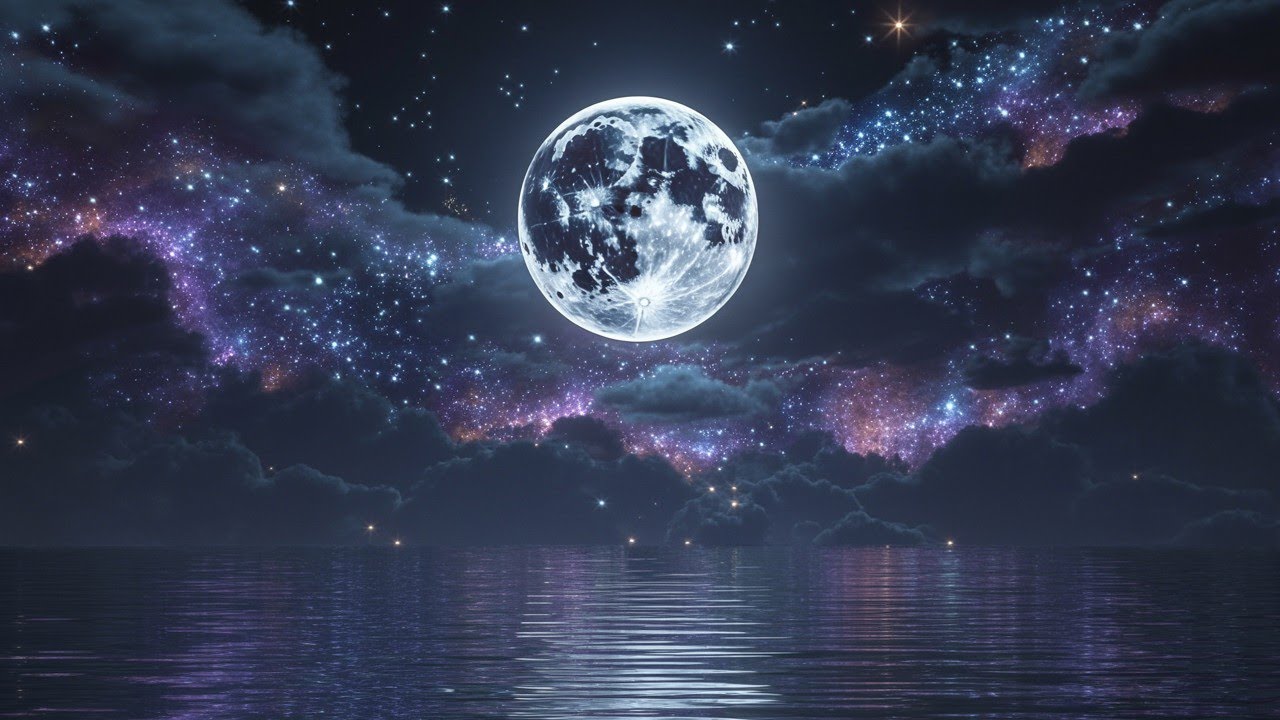 Full Moon Day Relaxing Music 🌕 | Moon Path Meditation | Galaxy Moon Healing Sounds