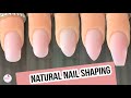 How to Shape Natural Nails Squoval, Oval, Round, Almond, Coffin