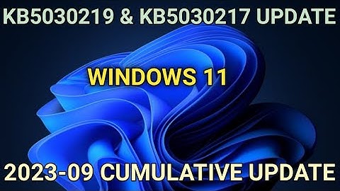 KB5030217 | KB5030219 Update released for windows 11 || 2023-09 cumulative update