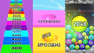 Ball Run Infinity vs Brain teaser Merge puzzle games vs Number Master Run 3D Satisfying gameplay