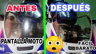 45 Restaurar PANTALLA Moto💡 Pulir cúpula rallada y dejar nueva fácil y barato