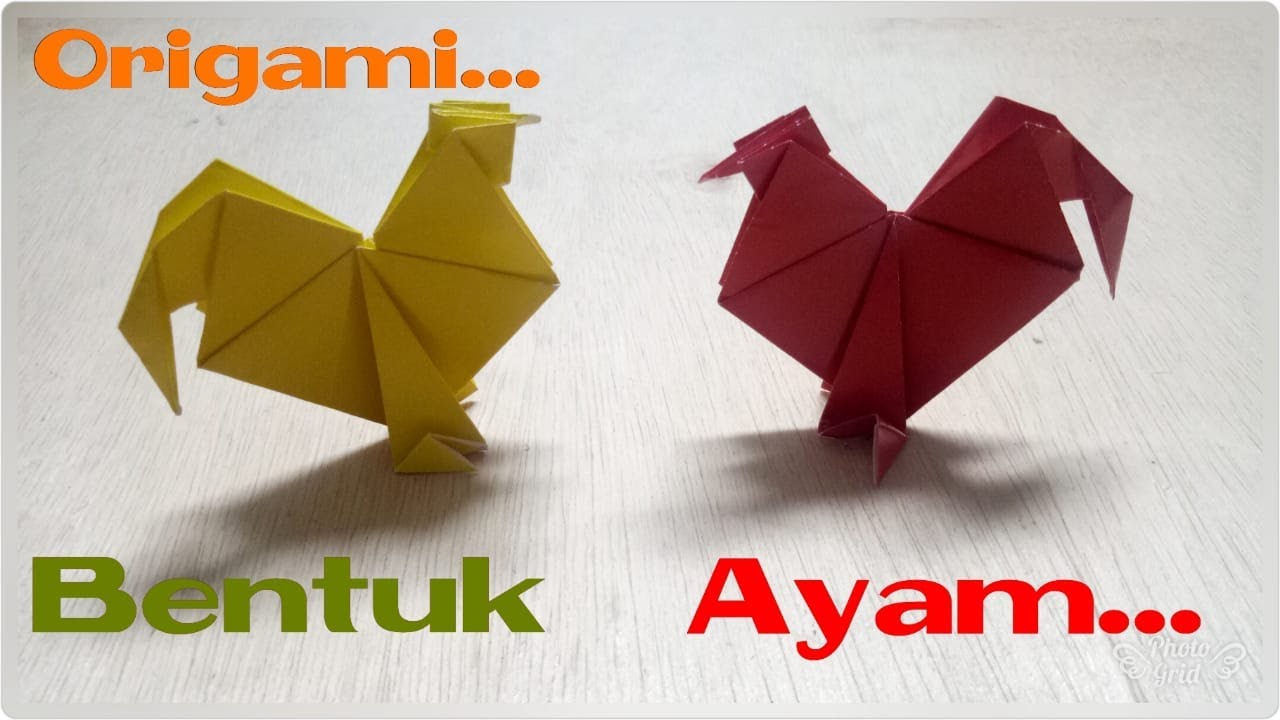 cara membuat origami ayam YouTube
