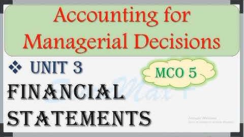 MCO-5 II Unit-3 II Financial Statement II @Score_Max
