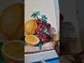Vibrant Fruit Still Life Drawing 🍊🍇 | Realistic Pen &amp; Color Artwork #Shorts